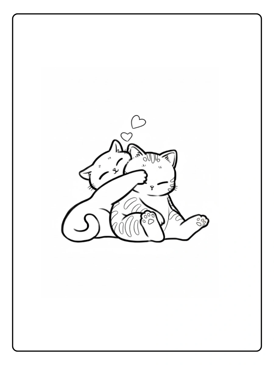 Cute Cat Coloring Pages – Cute Cat Chibi Style