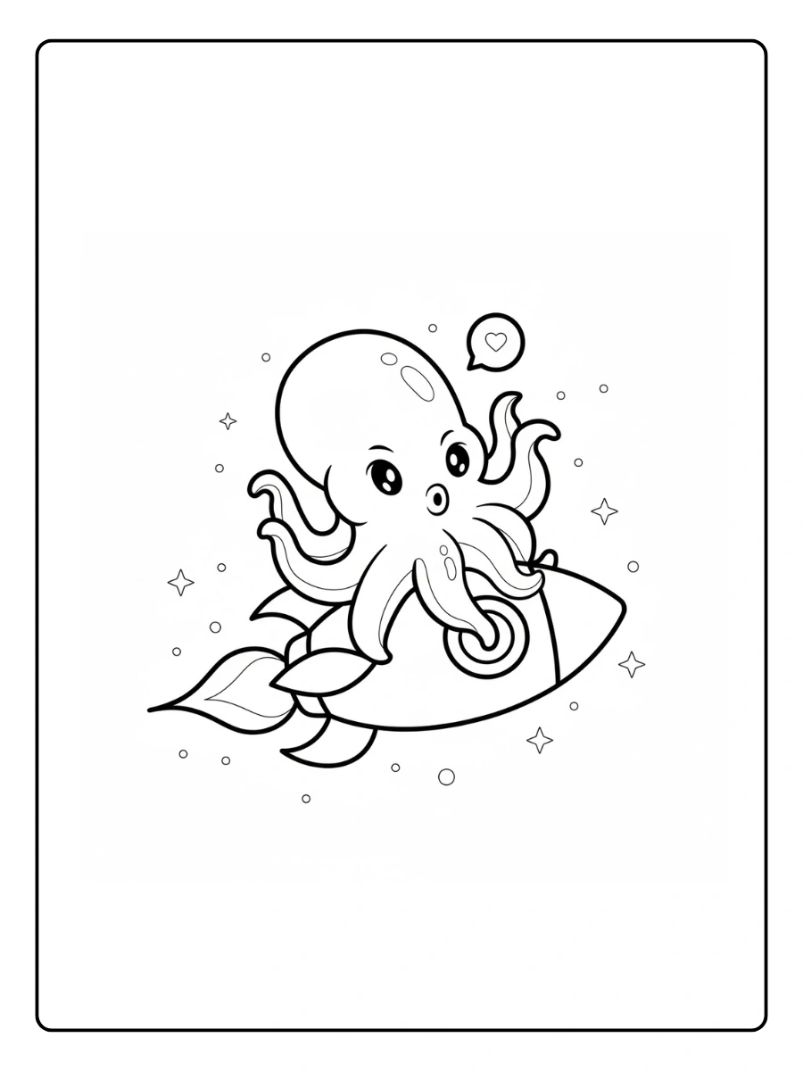Octopus Coloring Pages – Simple Octopus Outline