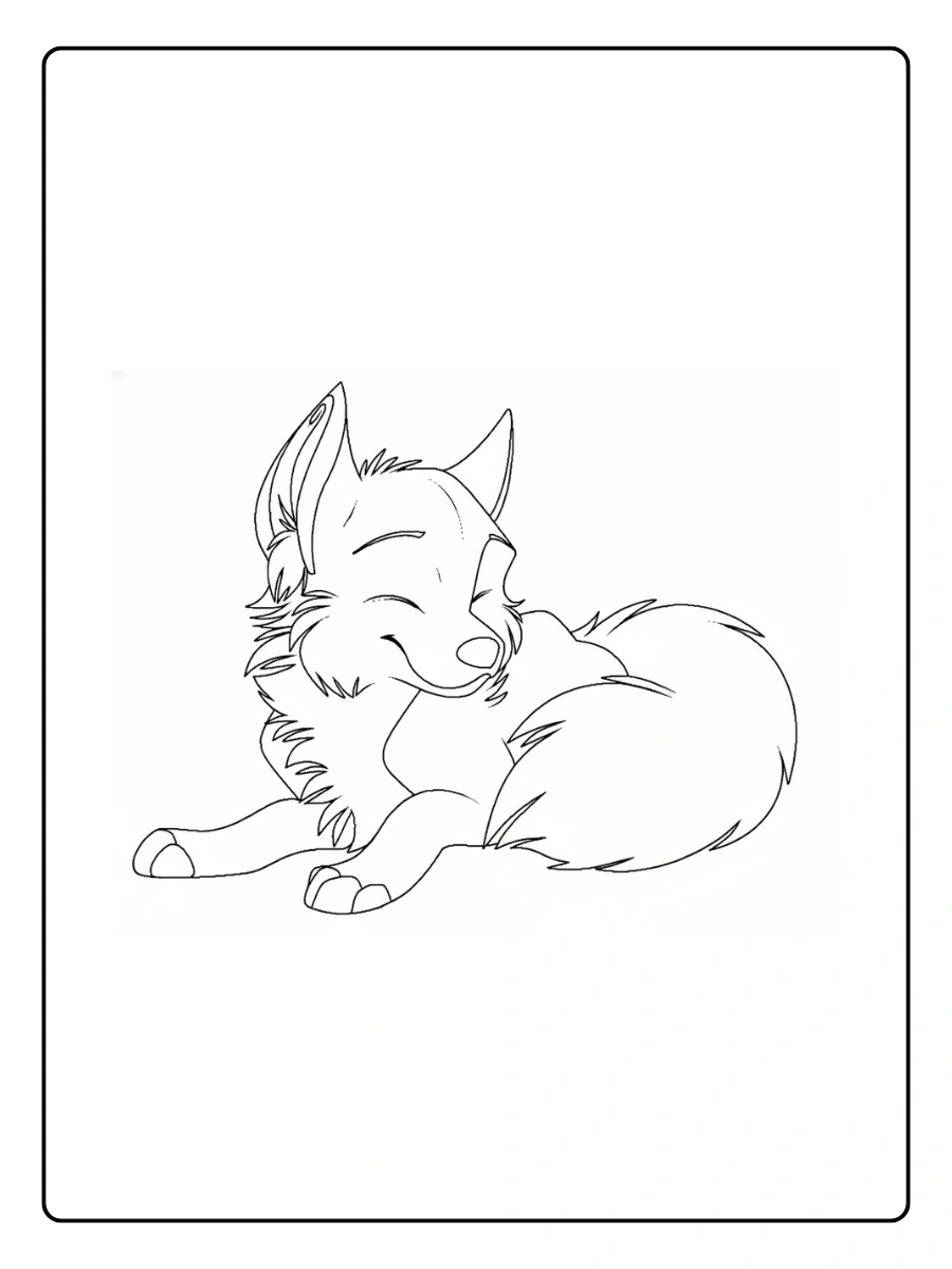 Cute Wolf Coloring Pages – Fluffy Wolf Cute Wolf Coloring Pages – Fluffy Wolf