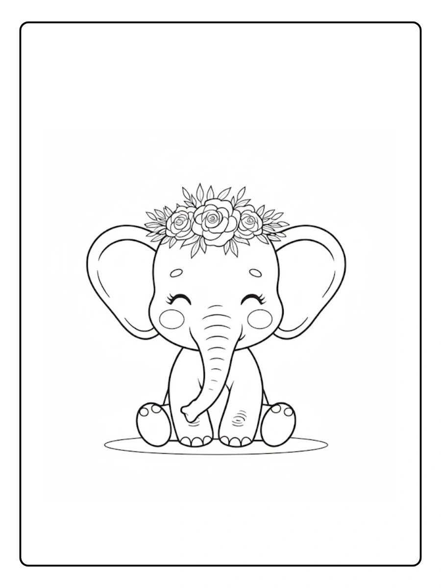 Cute Elephant Coloring Pages – Elephant Face Cute Elephant Coloring Pages – Elephant Face
