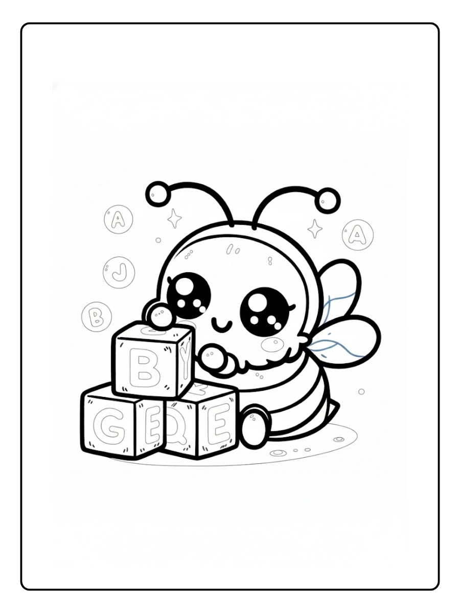 Bee Coloring Pages – Bee for Preschool pomme (12)