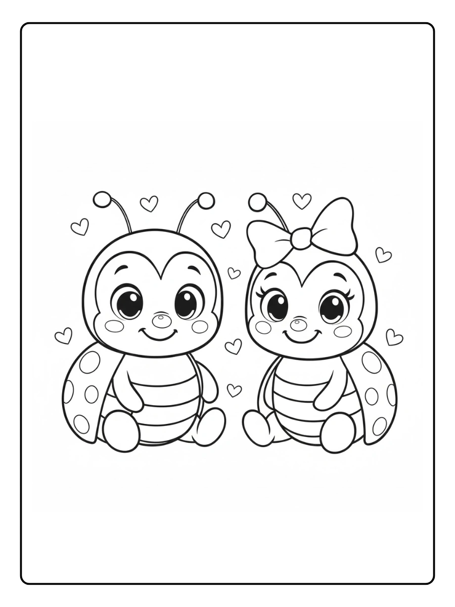 Ladybug Coloring Pages – Cute Ladybug Smiling