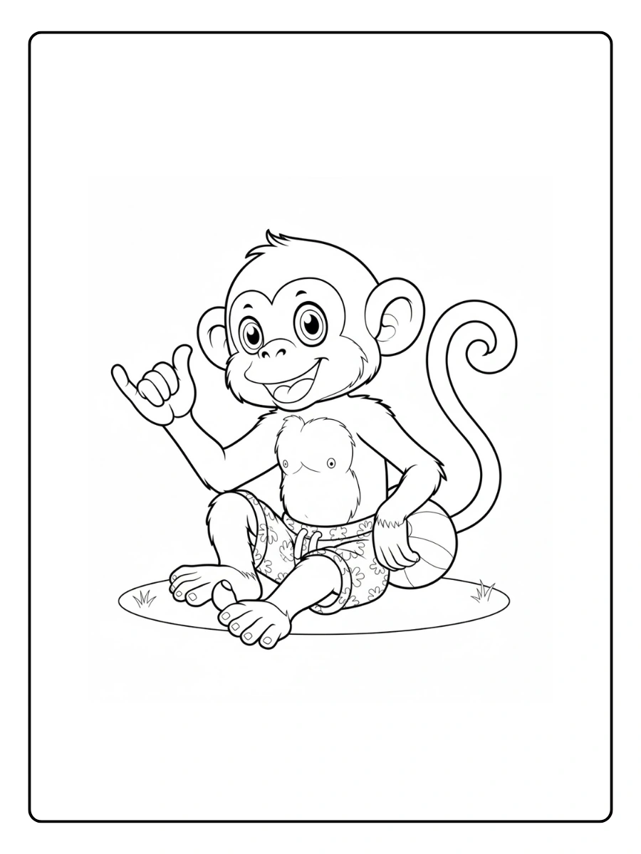 Monkey Coloring Pages – Playful Monkey Monkey Coloring Pages – Playful Monkey