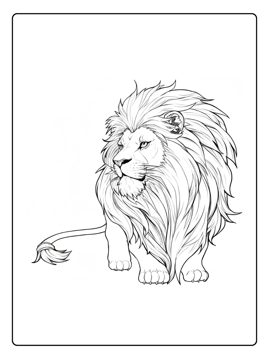 Lion Coloring Pages – Lion Portrait