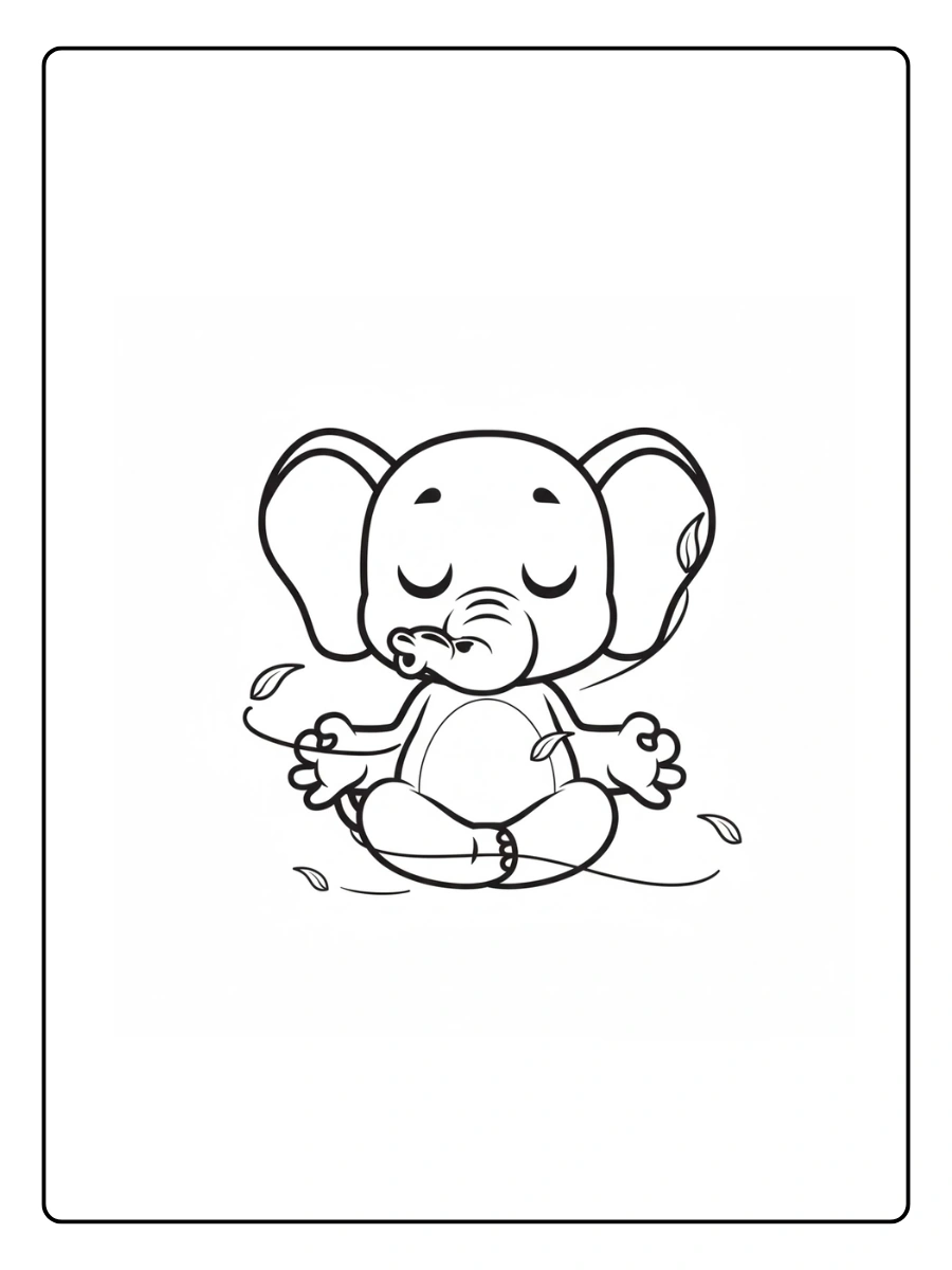Cute Elephant Coloring Pages – Standing Elephant Cute Elephant Coloring Pages – Standing Elephant
