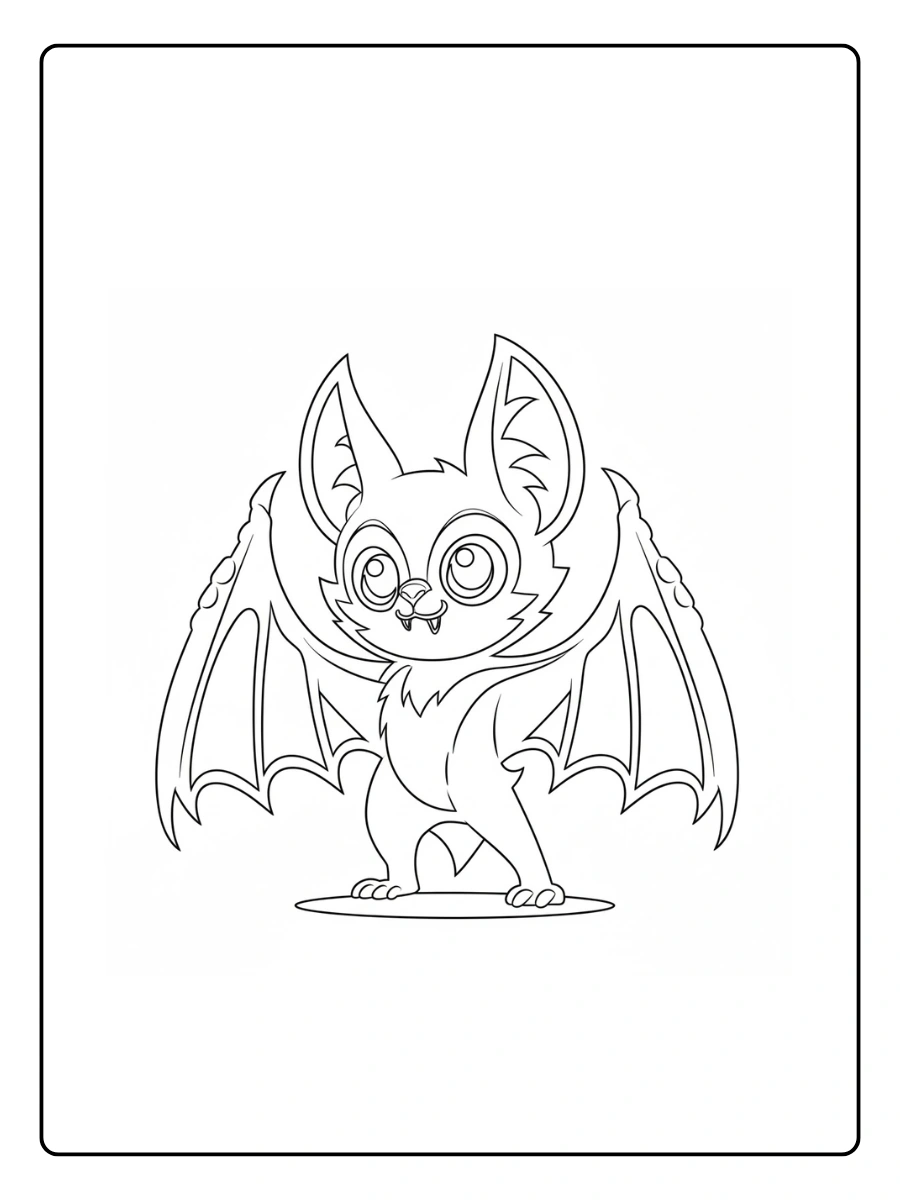 Cute Bat Coloring Pages – Realistic Bat