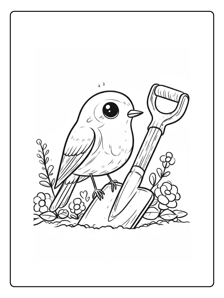 Bird Coloring Pages – Detailed Bird Illustration