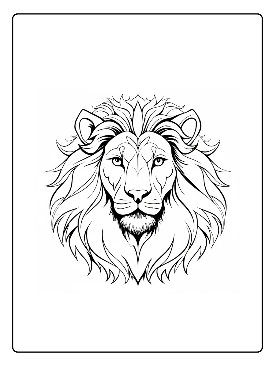 Lion Coloring Pages – Lion Face