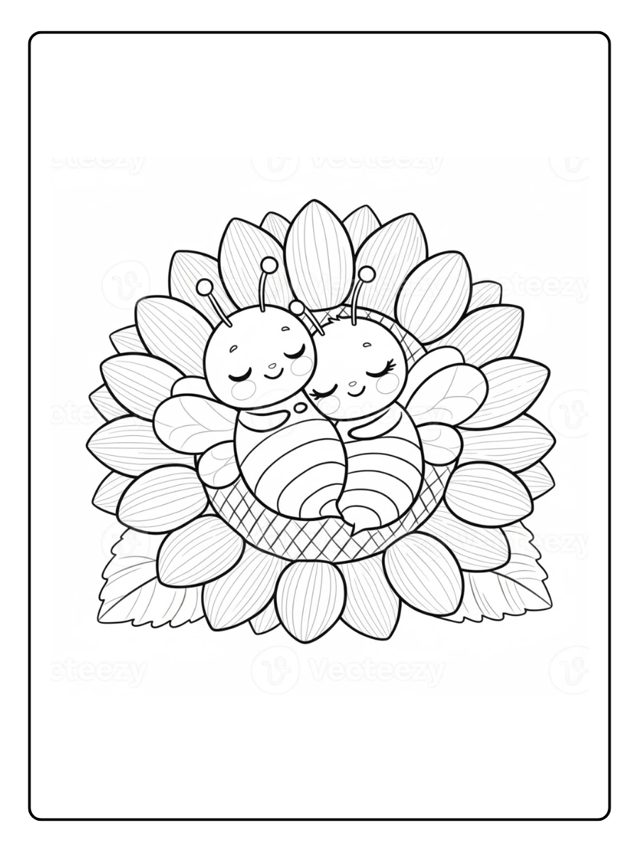 Bee Coloring Pages – Honey Bee and Hive
