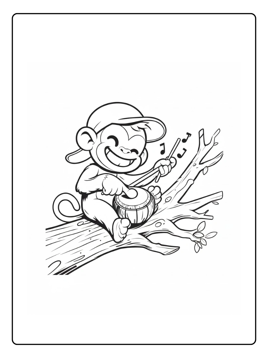 Monkey Coloring Pages – Monkey Sitting Monkey Coloring Pages – Monkey Sitting