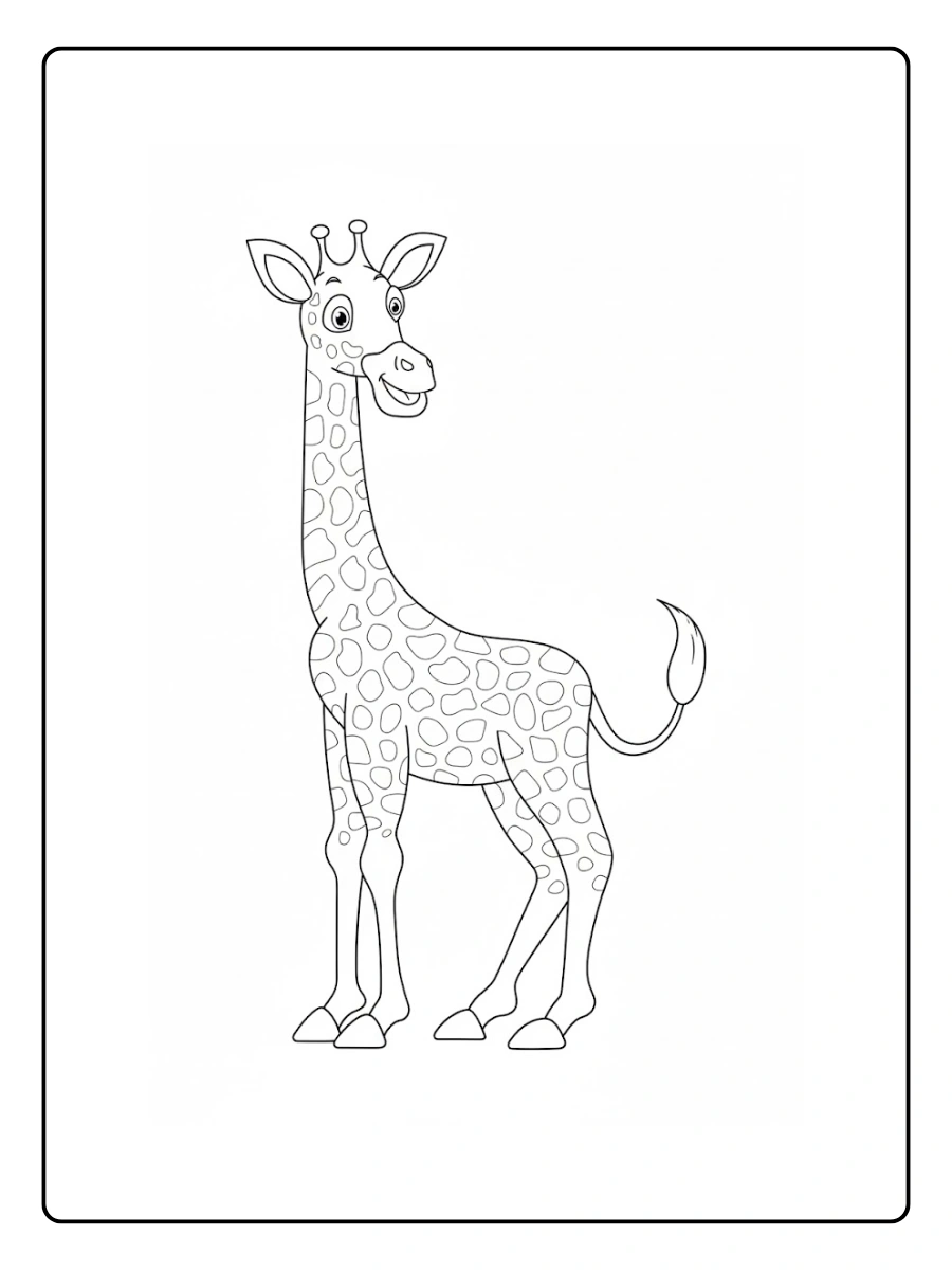 Giraffe Coloring Pages – Giraffe Standing Tall