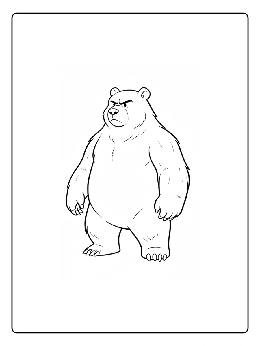 Bear Coloring Pages – Bear Standing Pose