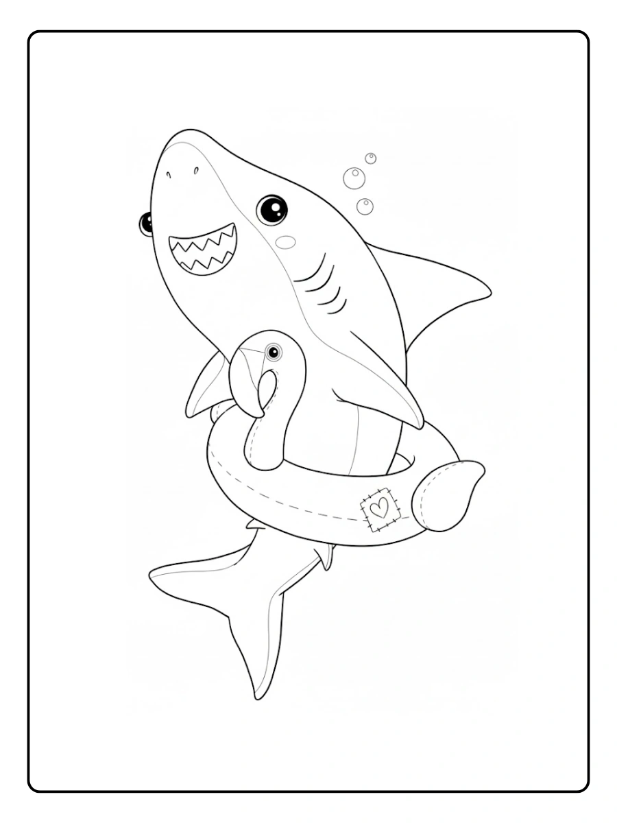 Shark Coloring Pages – Shark Swimming