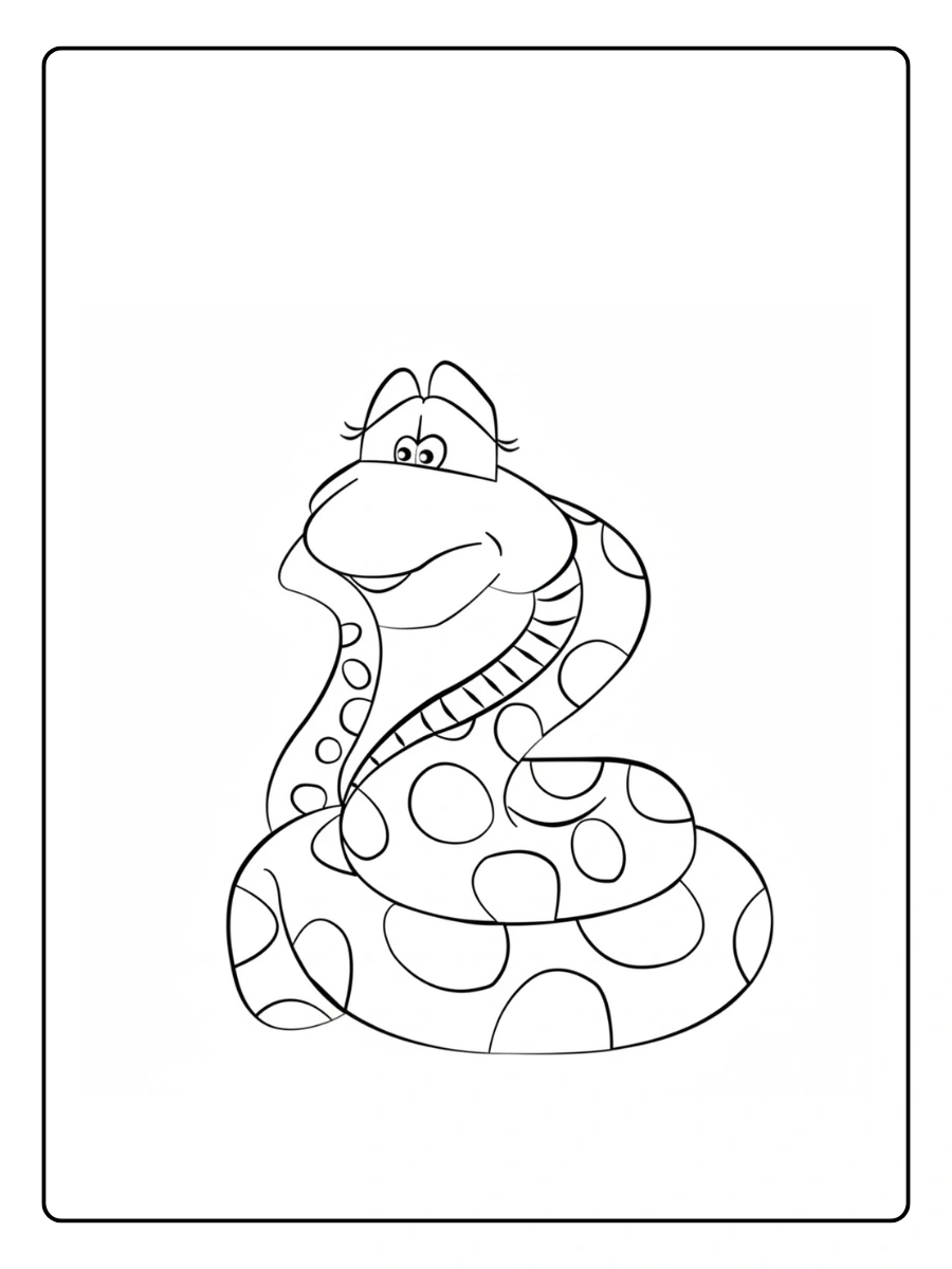 Snake Coloring Pages – Coiled Snake Close Up