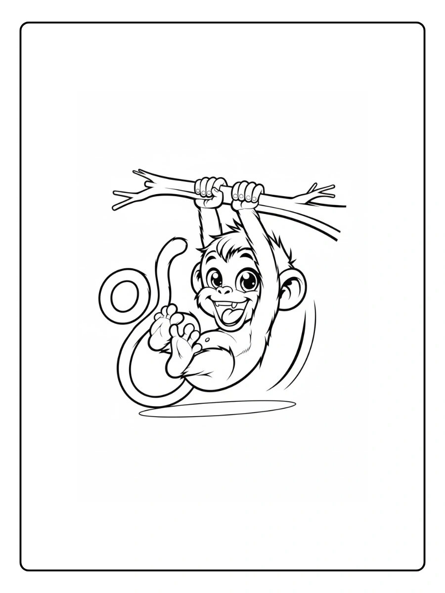 Monkey Coloring Pages – Simple Monkey Outline Monkey Coloring Pages – Simple Monkey Outline