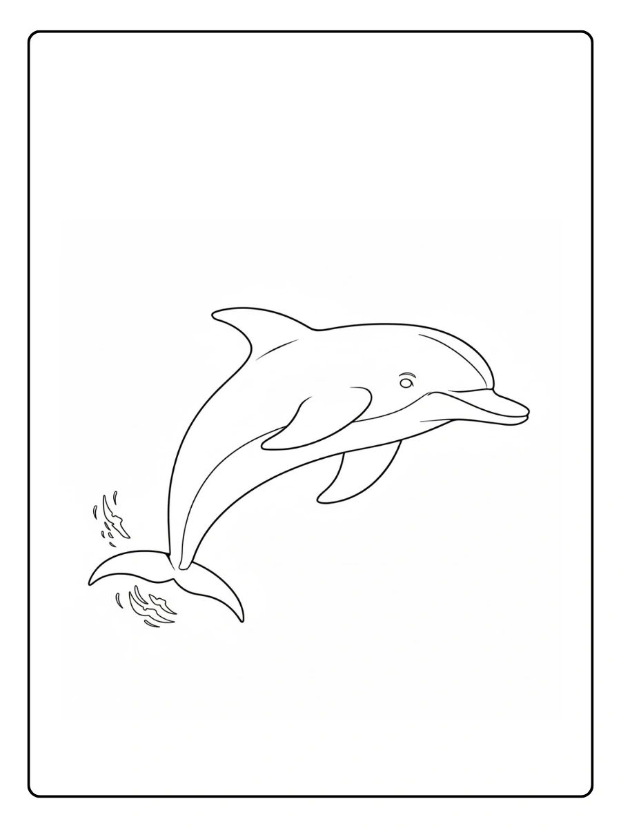 Dolphin Coloring Pages – Simple Dolphin Outline
