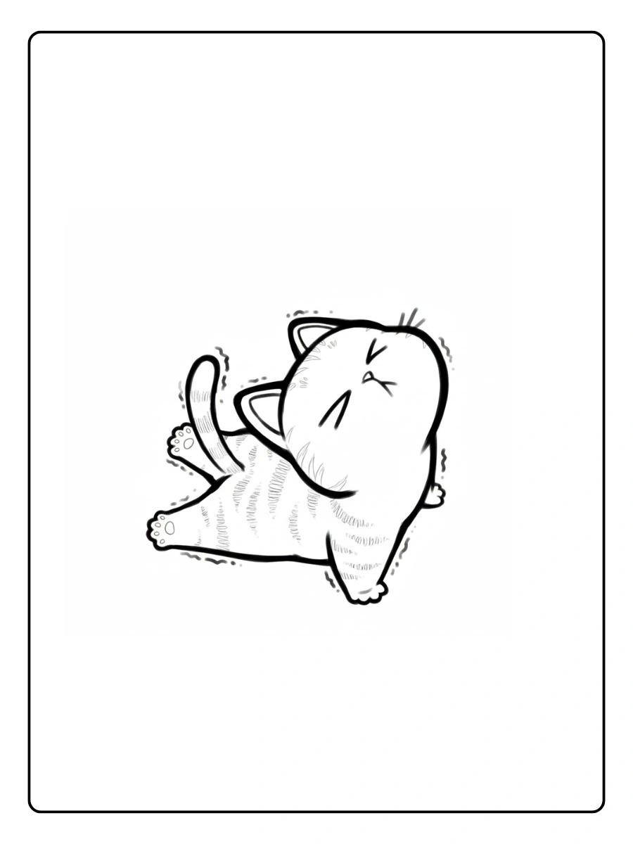 Cute Cat Coloring Pages – Cute Chibi Kitten