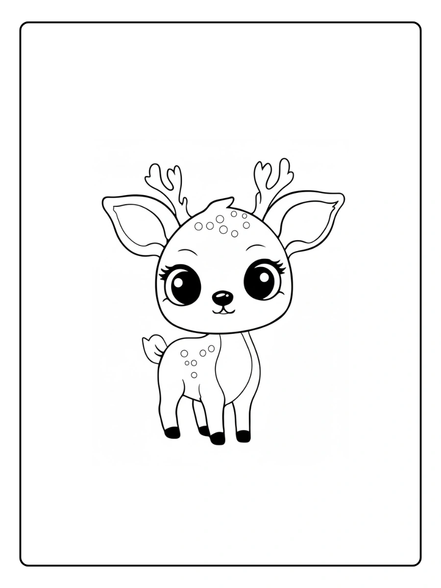 Deer Coloring Pages – Cute Baby Deer