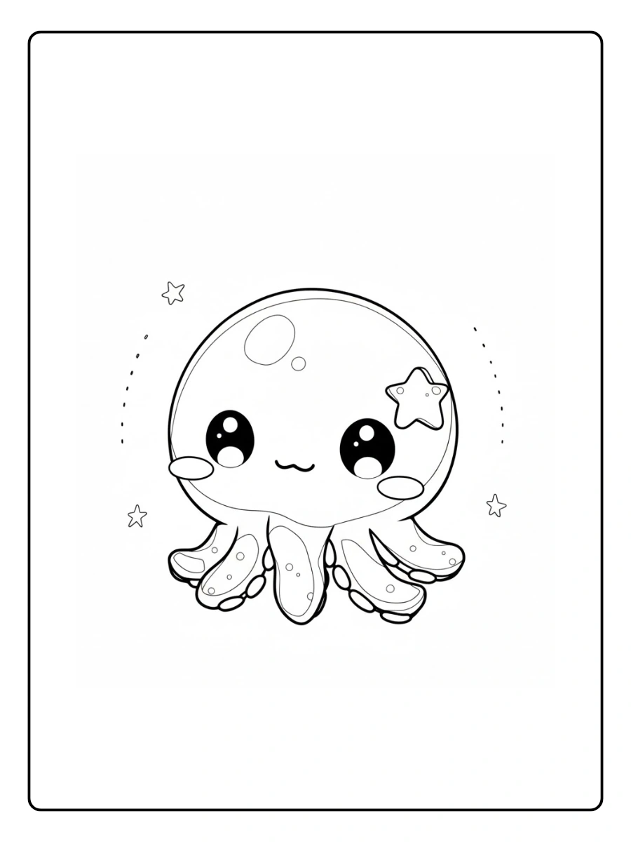 Octopus Coloring Pages – Octopus Underwater Scene