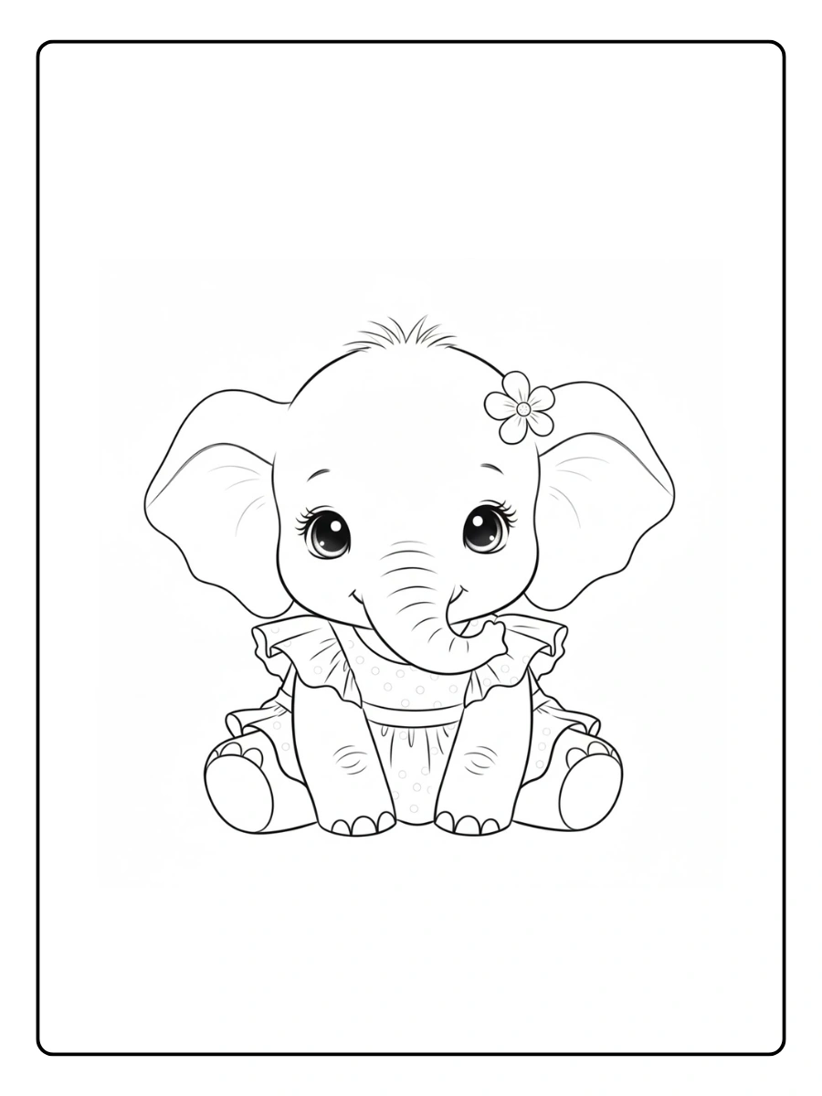Cute Elephant Coloring Pages – Baby Elephant Cute Elephant Coloring Pages – Baby Elephant