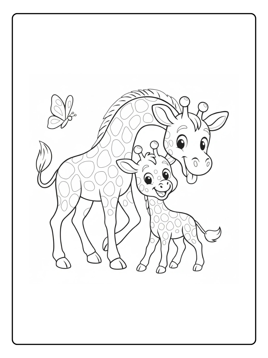 Giraffe Coloring Pages – Giraffe Family