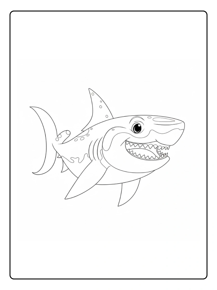 Shark Coloring Pages – Shark Underwater