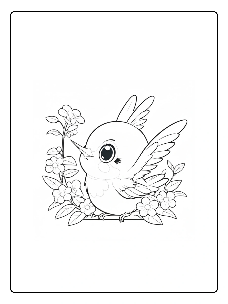 Bird Coloring Pages – Cute Baby Bird
