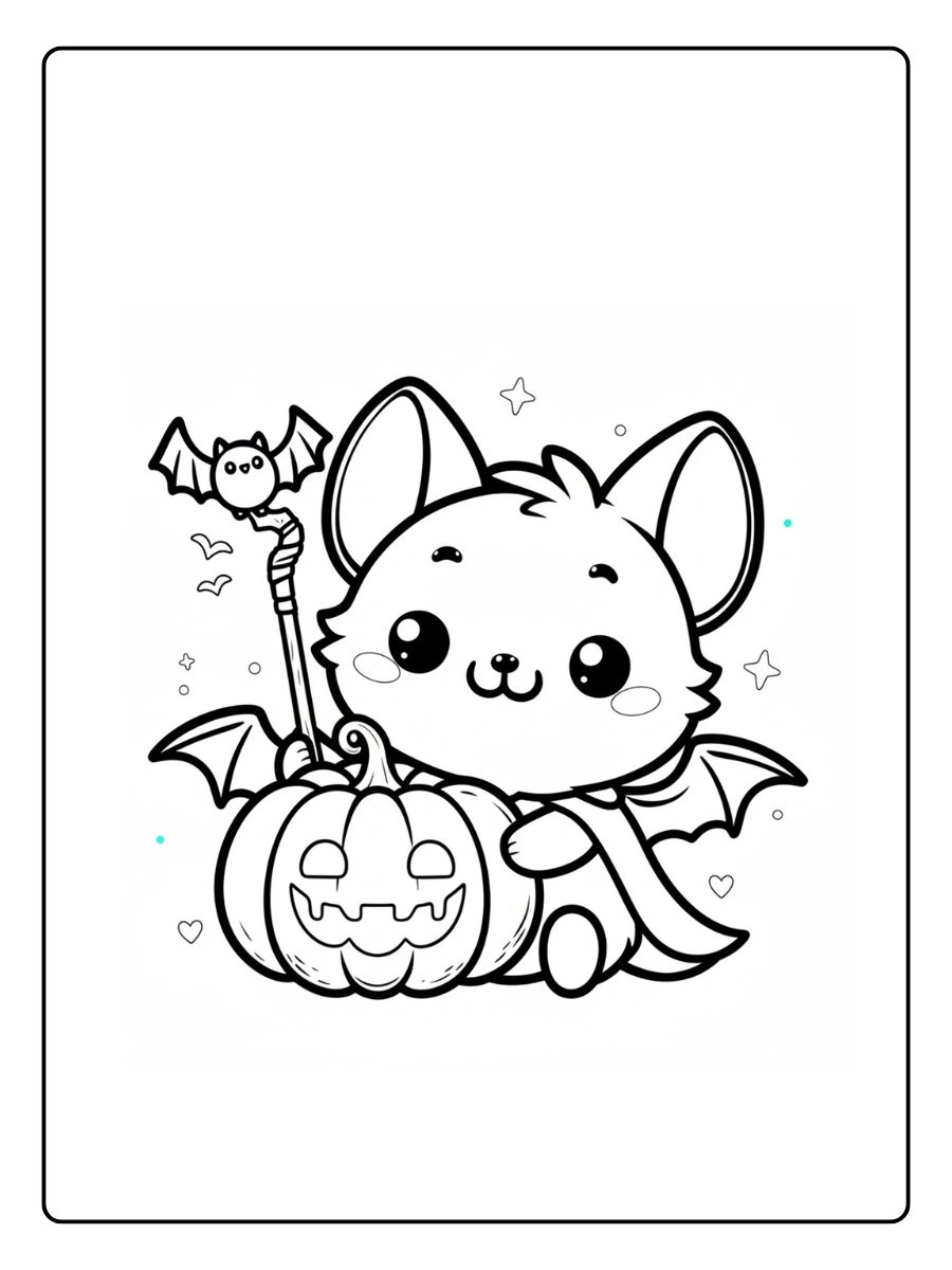 Cute Bat Coloring Pages – Halloween Bat