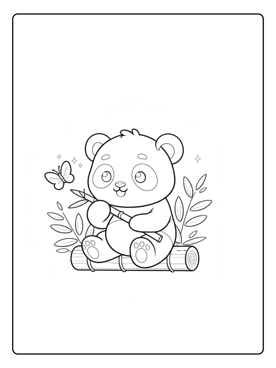 Cute Panda Coloring Pages – Playful Cute Panda