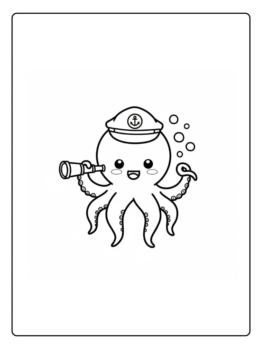 Octopus Coloring Pages – Cartoon Octopus