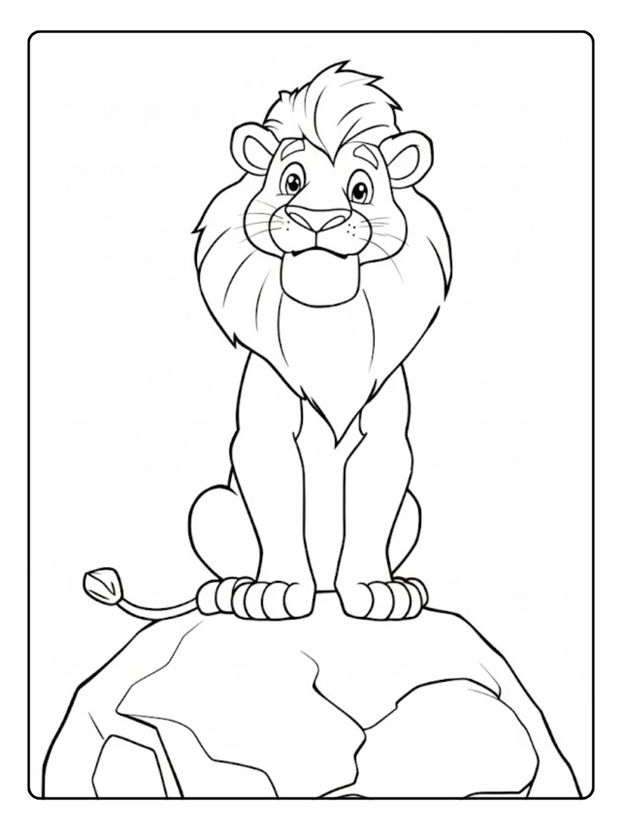 Lion Coloring Pages – Cartoon Lion