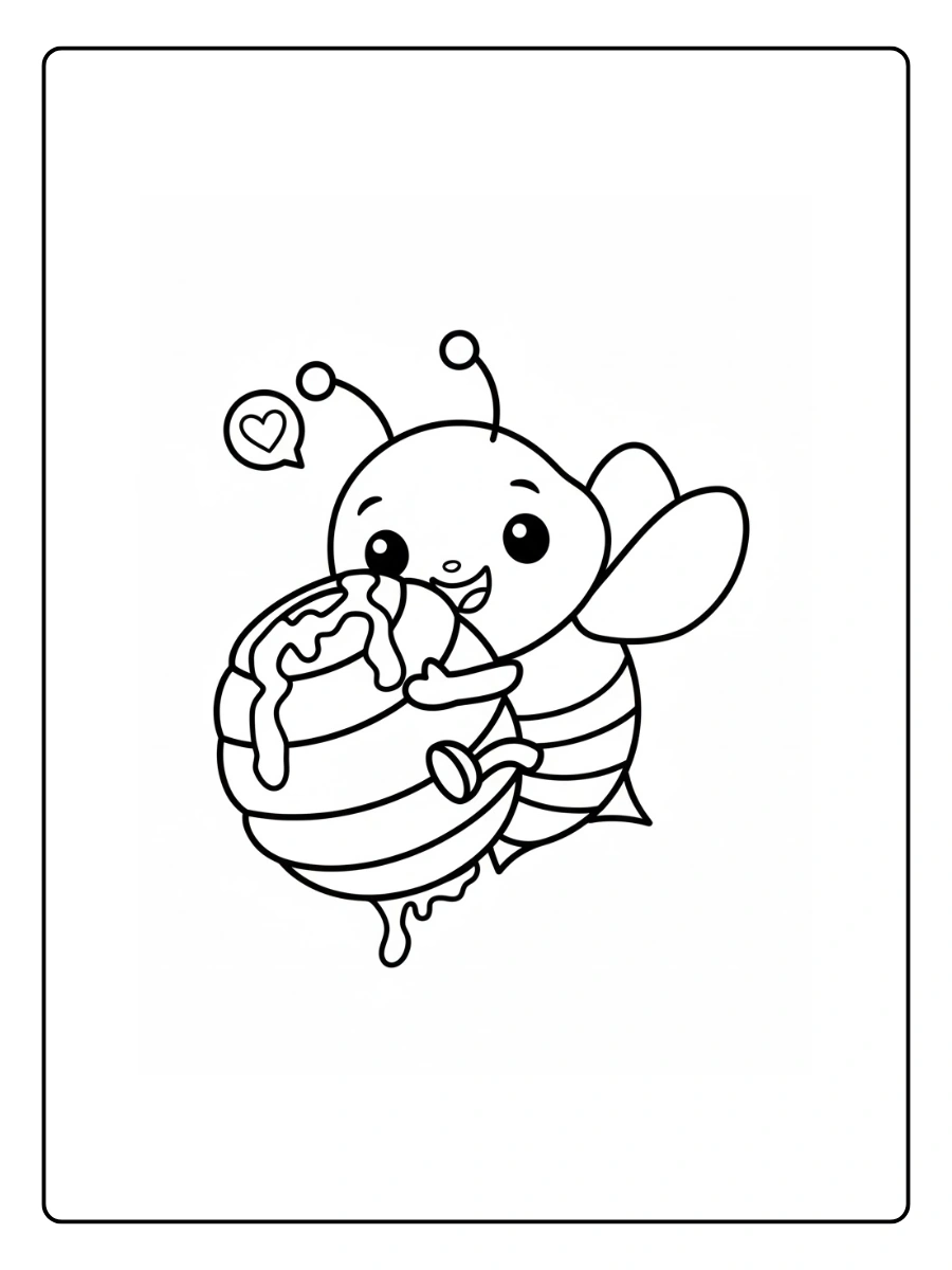 Bee Coloring Pages – Little Bee for Kids