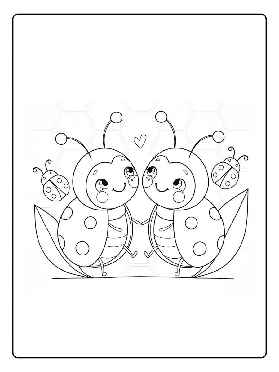 Ladybug Coloring Pages – Ladybug Garden Scene