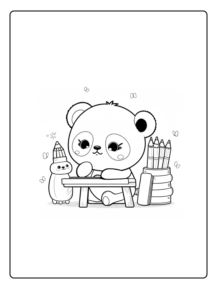Cute Panda Coloring Pages – Cute Panda Easy Coloring