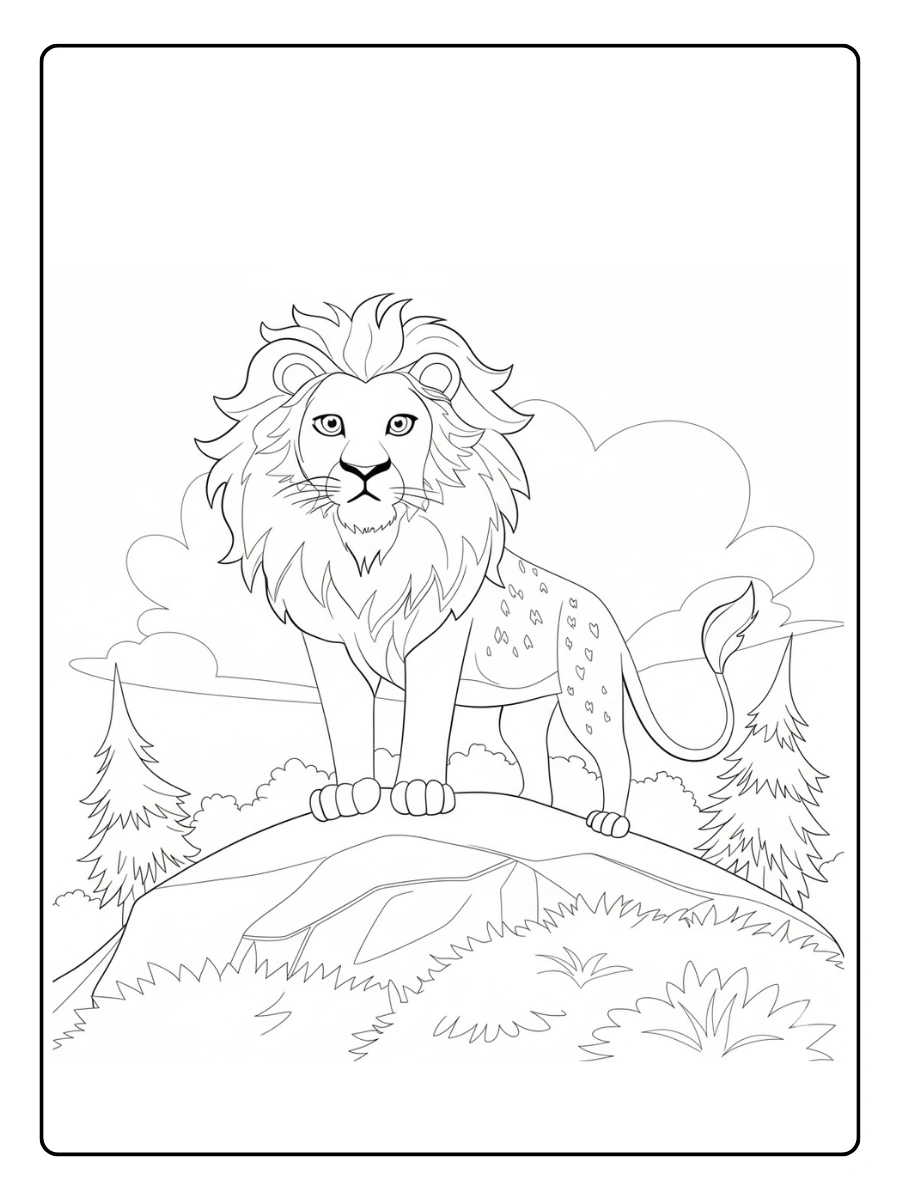 Lion Coloring Pages – Lion Roaring