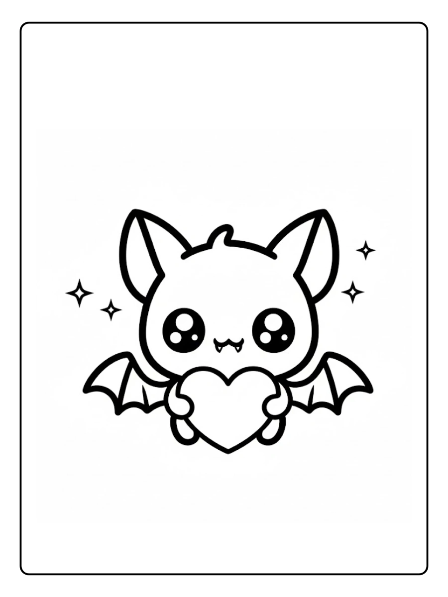 Cute Bat Coloring Pages – Friendly Bat