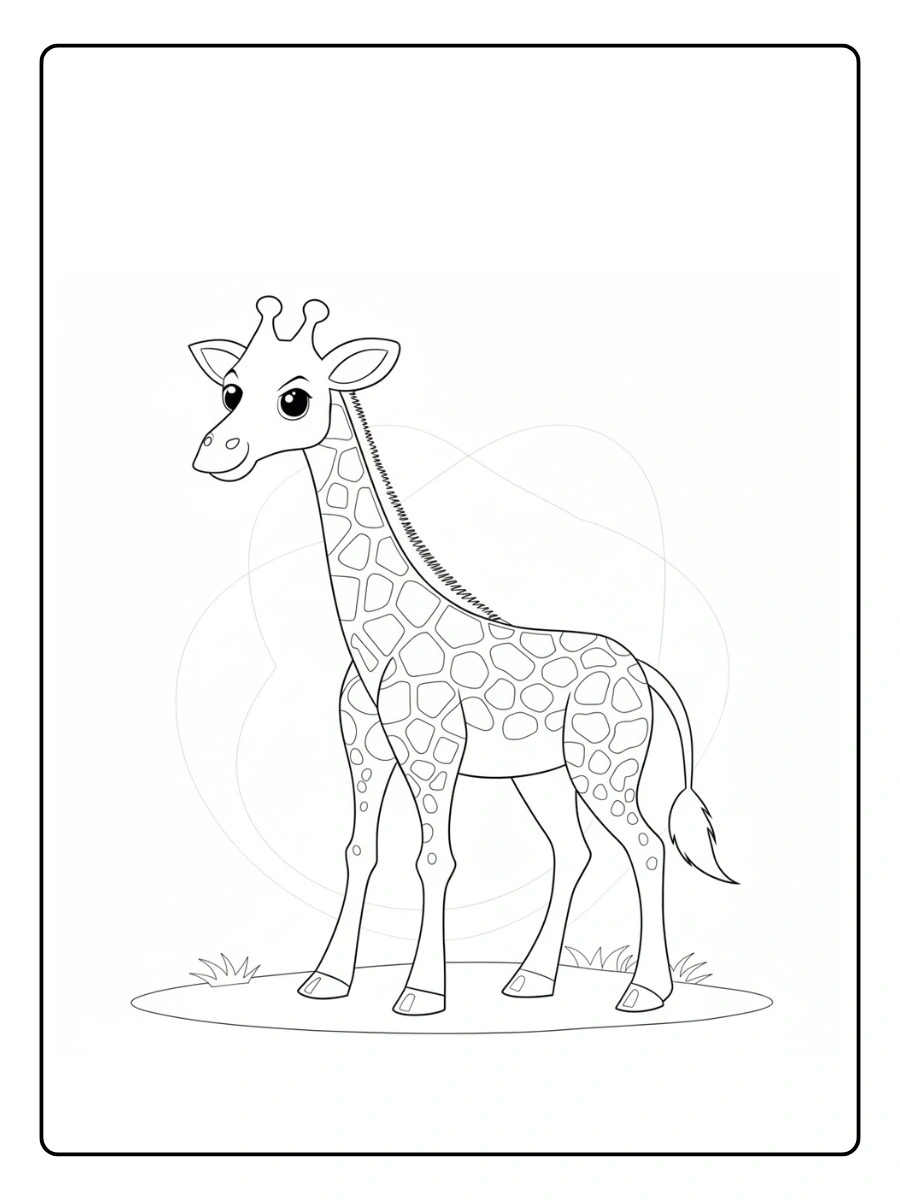 Giraffe Coloring Pages – Cute Baby Giraffe