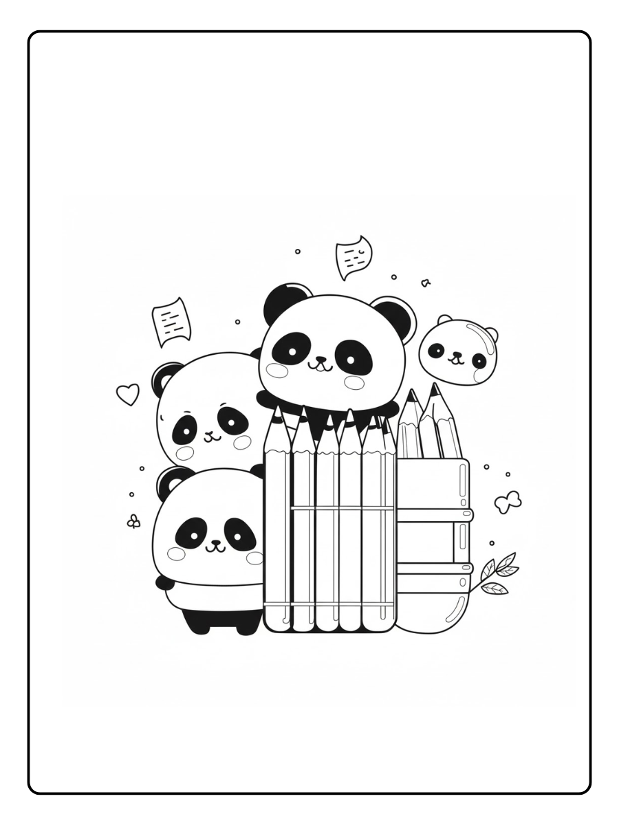 Cute Panda Coloring Pages – Cute Panda Family
