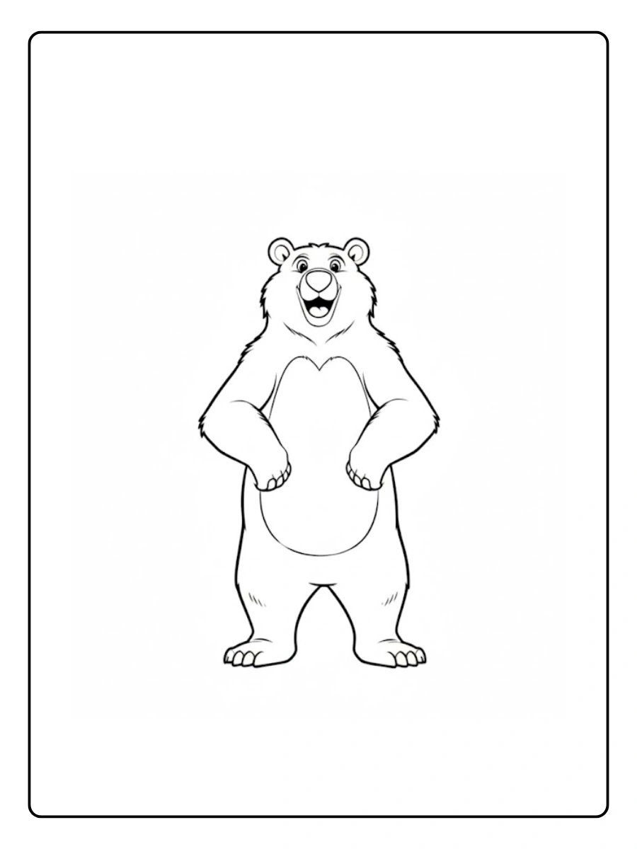 Bear Coloring Pages – Bear Easy Coloring