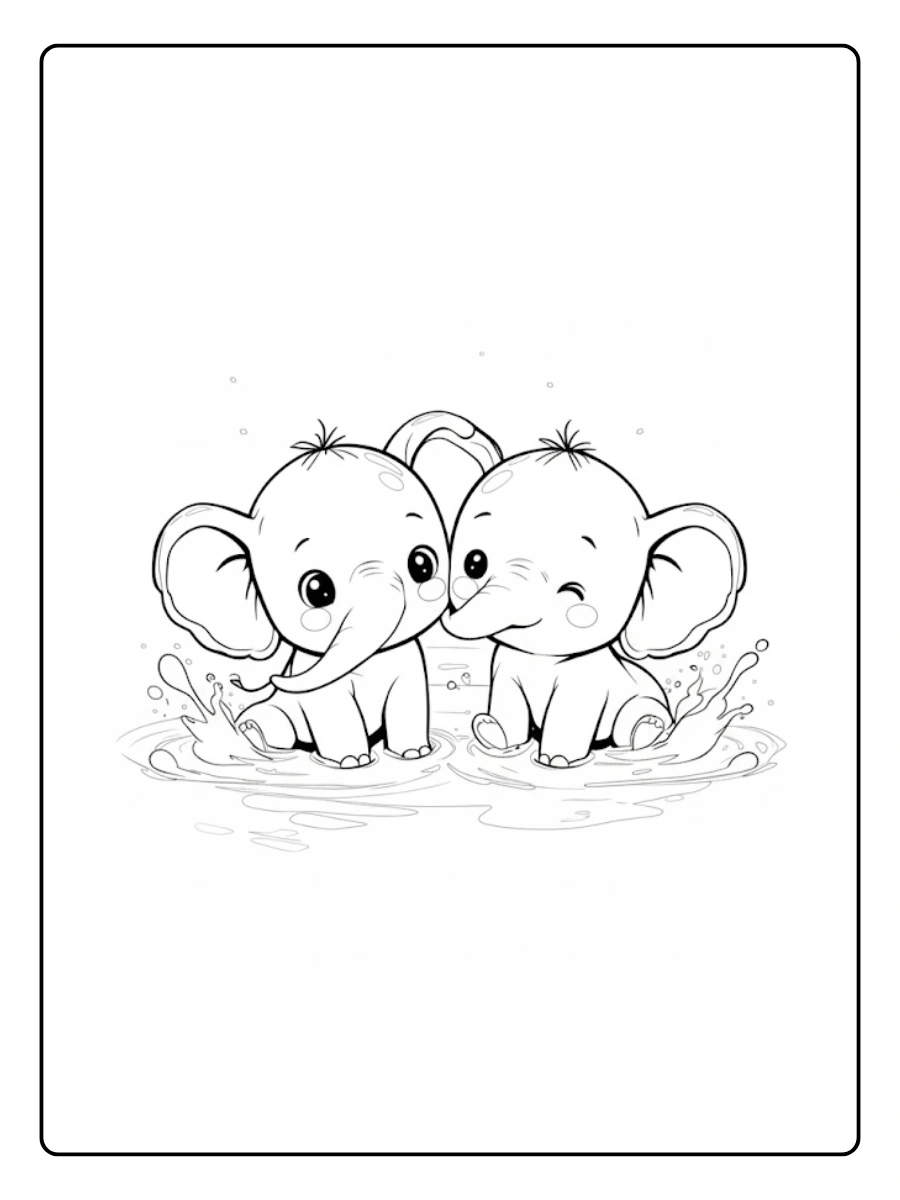 Cute Elephant Coloring Pages – Kawaii Elephant Cute Elephant Coloring Pages – Kawaii Elephant
