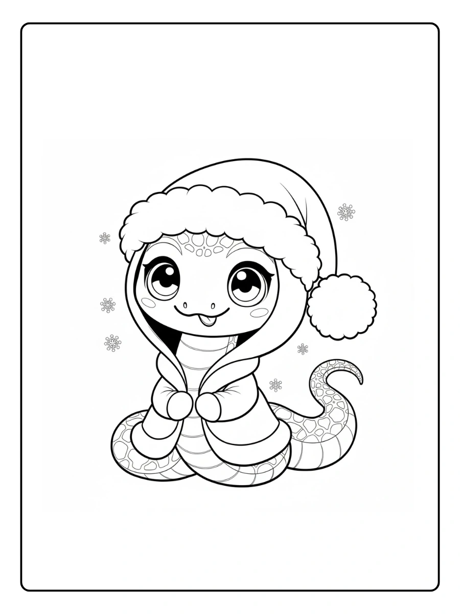 Snake Coloring Pages – Smiling Cartoon Snake