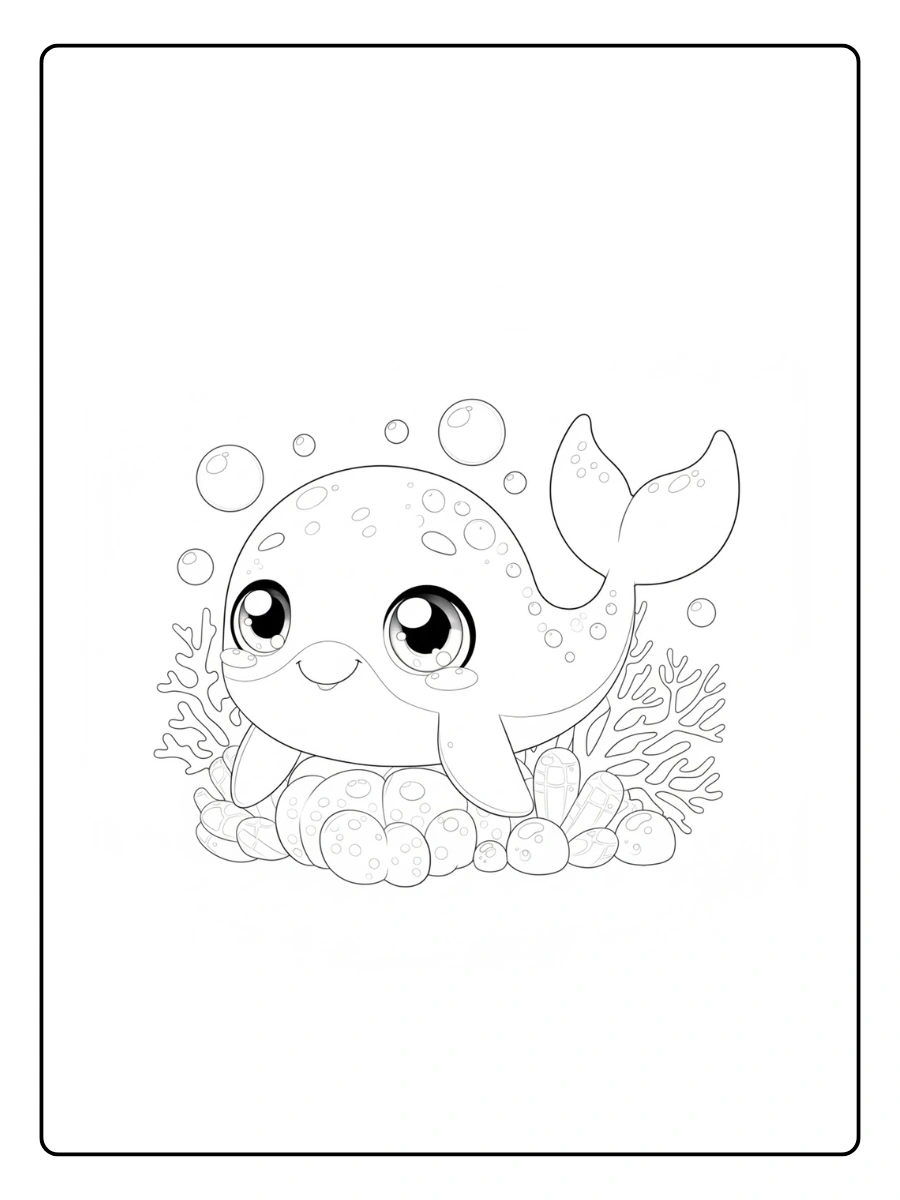 Dolphin Coloring Pages – Smiling Cartoon Dolphin