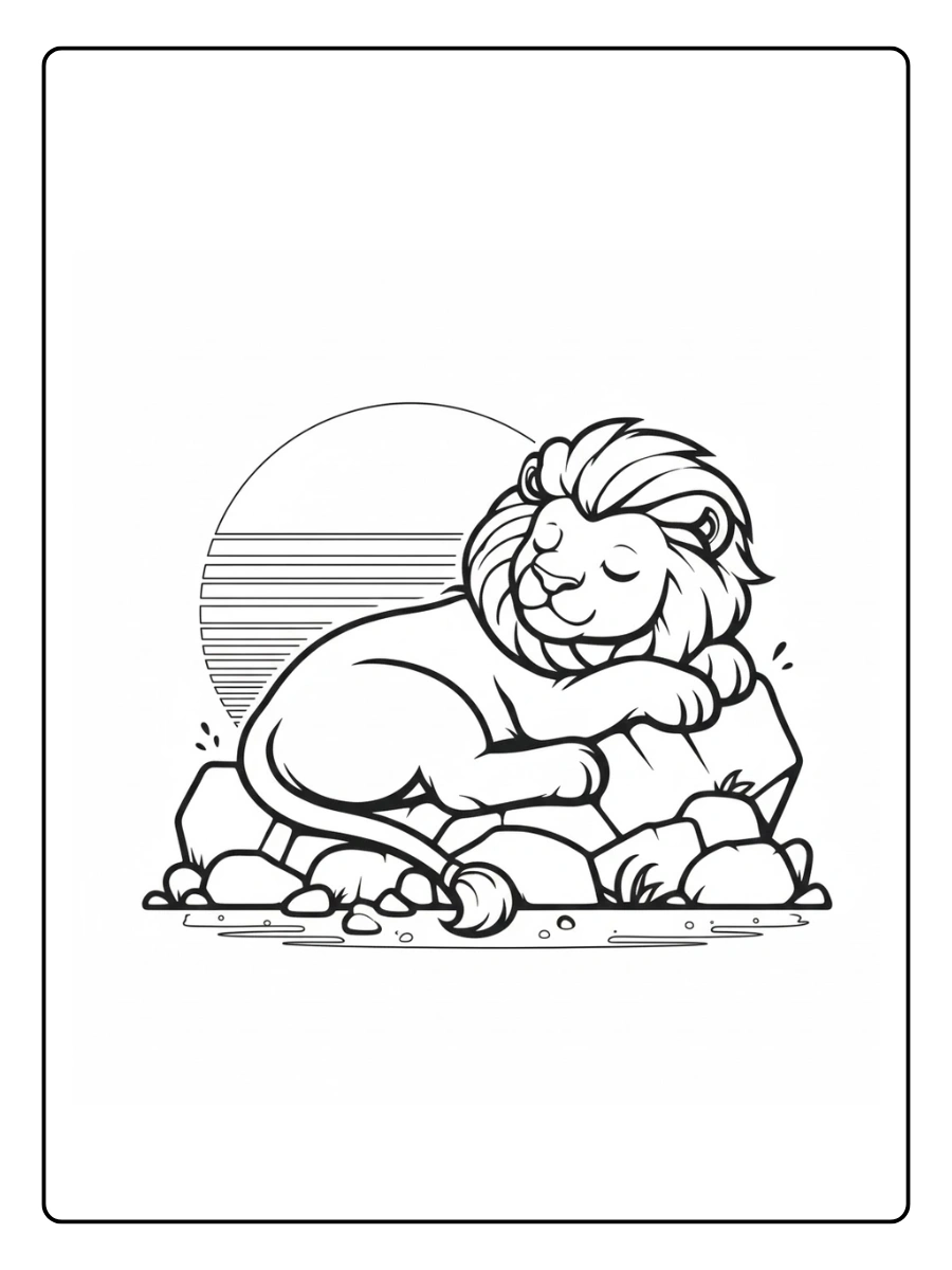 Lion Coloring Pages – Smiling Lion