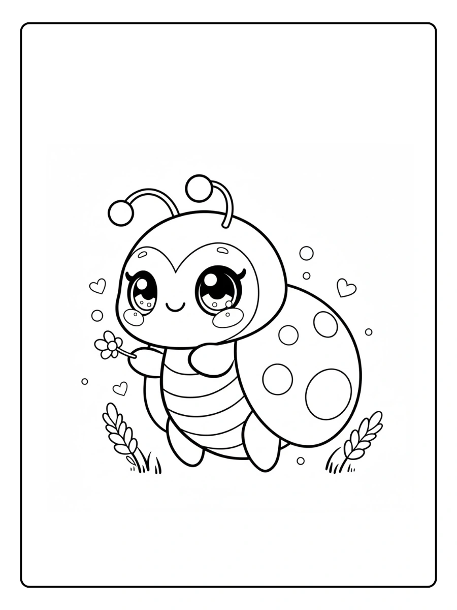 Ladybug Coloring Pages – Simple Ladybug Outline