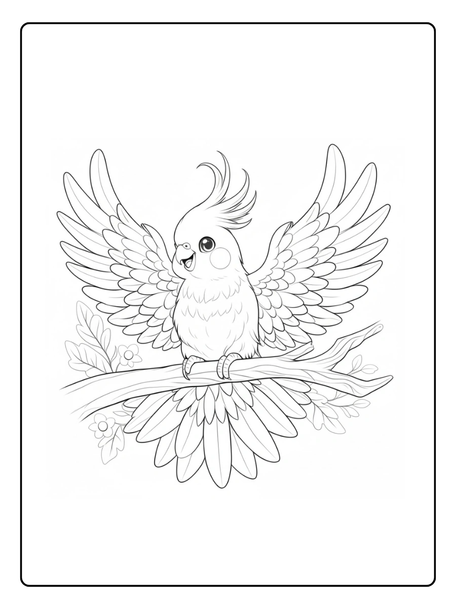 Bird Coloring Pages – Tree Branch Bird