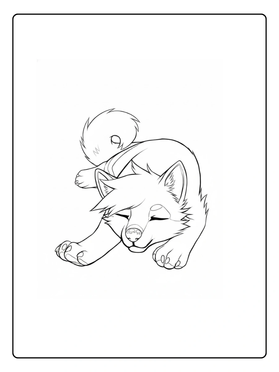 Cute Wolf Coloring Pages – Wolf Cub Cute Wolf Coloring Pages – Wolf Cub