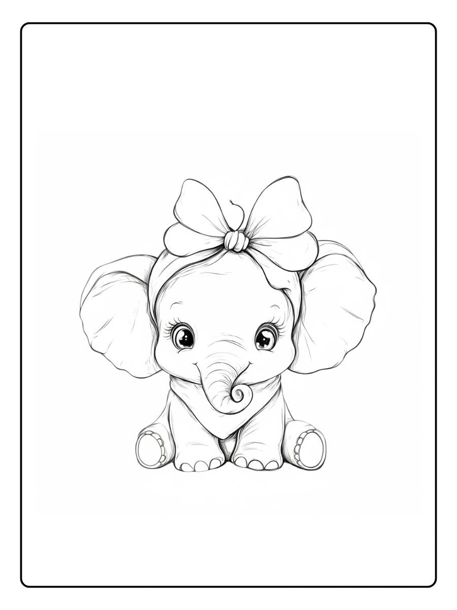 Cute Elephant Coloring Pages – Chibi Elephant Cute Elephant Coloring Pages – Chibi Elephant