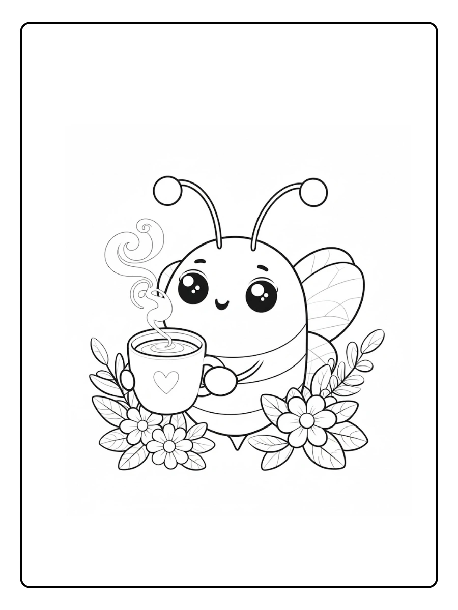 Bee Coloring Pages – Detailed Honey Bee