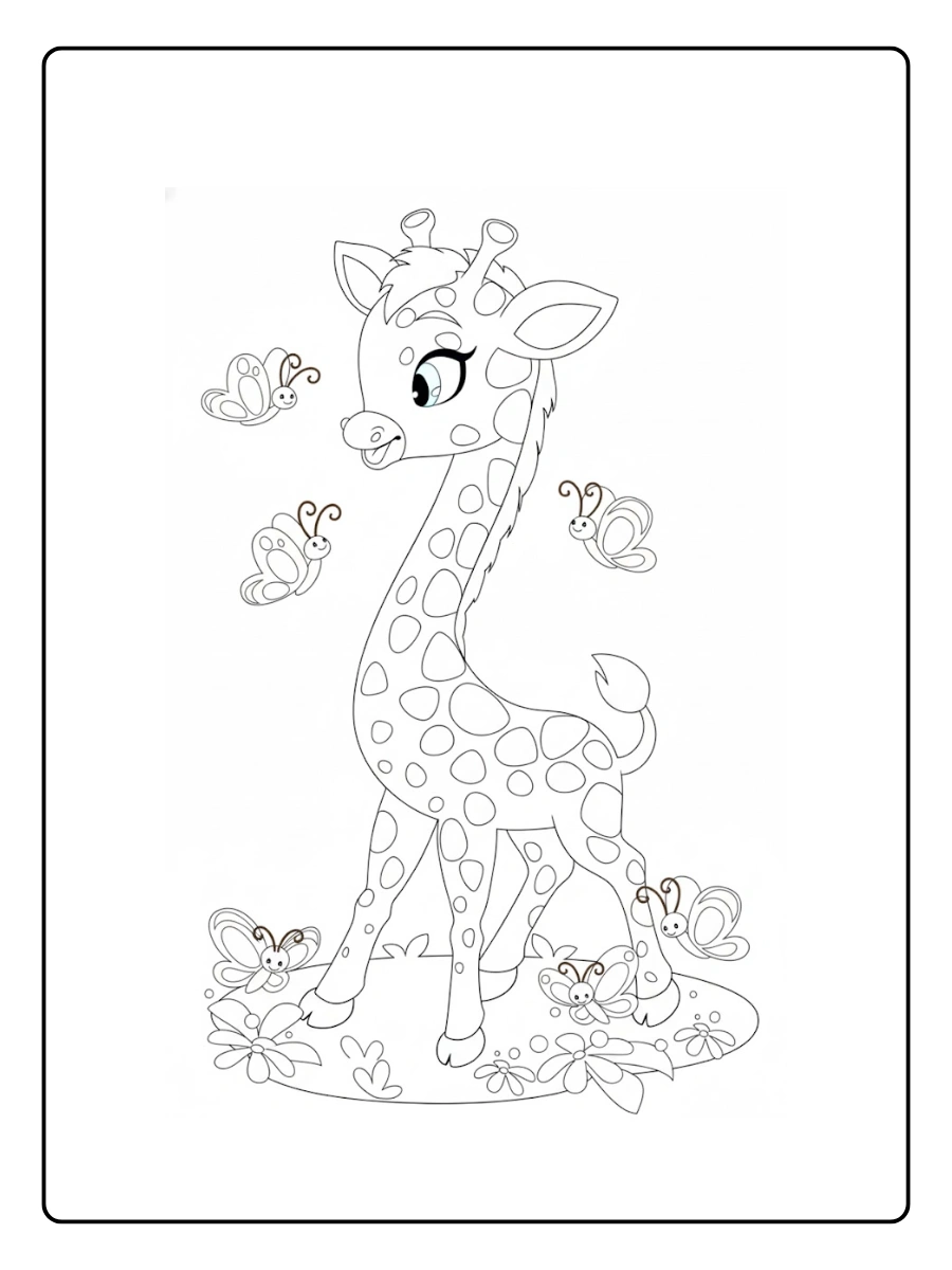 Giraffe Coloring Pages – Simple Giraffe Outline