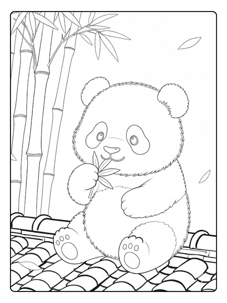 Cute Panda Coloring Pages – Cute Panda Line Art